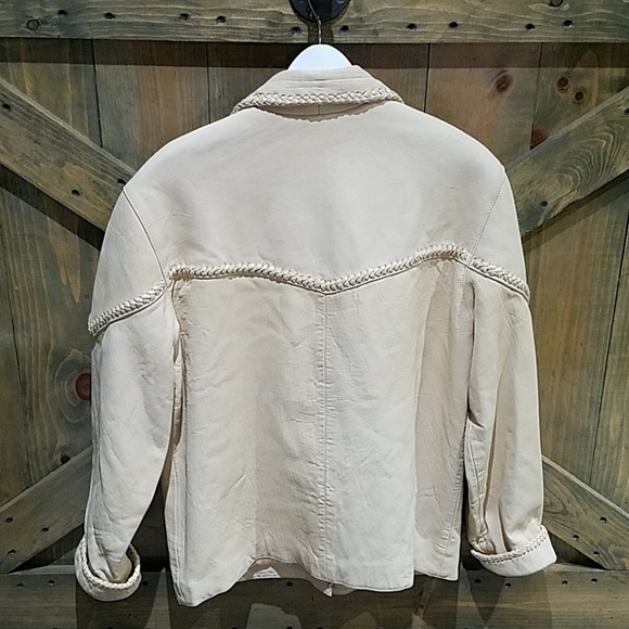 VINTAGE GUESS BY GEORGES MARCIANO RED SKY YELLOW LEATHER COAT SIZE MEDIUM - Picture 9 of 16